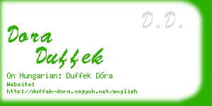 dora duffek business card